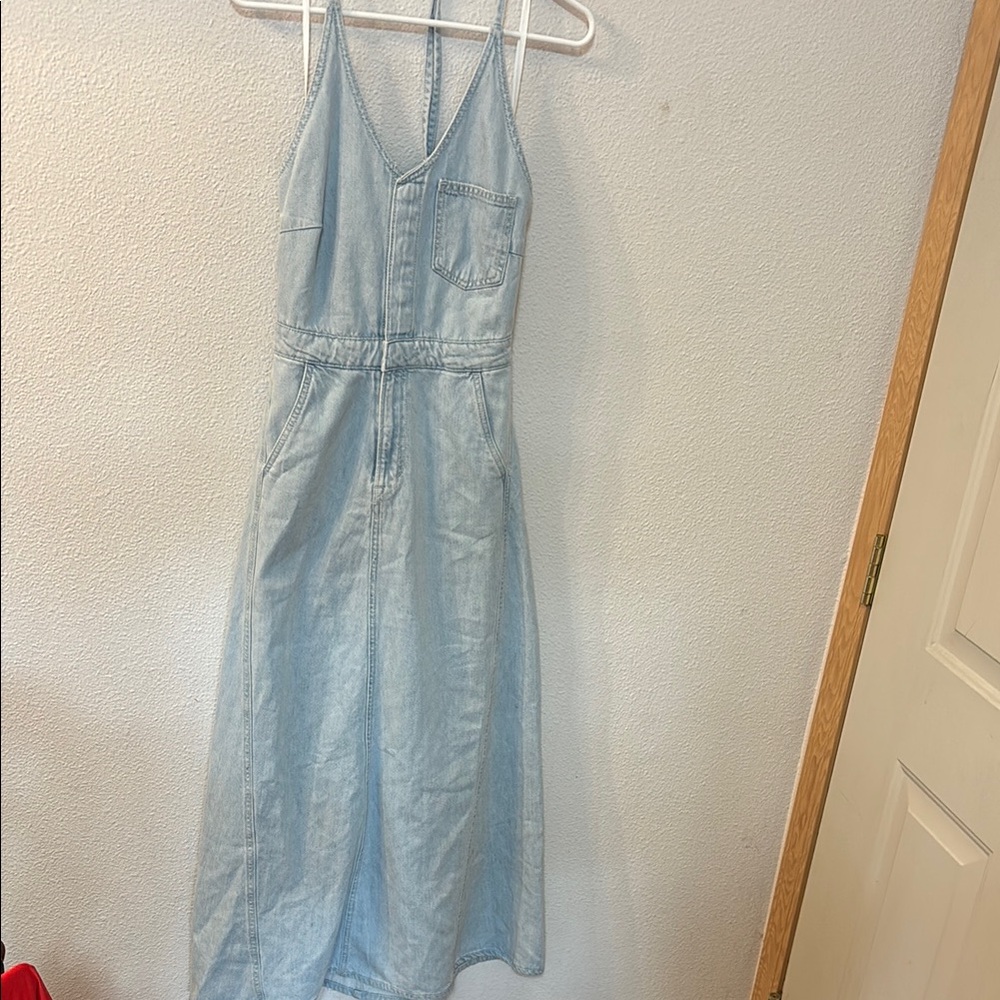 NWT Universal Thread Denim Halter Strap Sundress Maxi